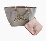 BEBE Gianna Tote & Pouch Set – White & Pink